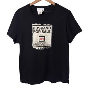 ESPN HUSBAND FOR SALE BLACK SHORT SLEEVE WOMEN T-SHIRT SIZE LARGE BRAND NEW
